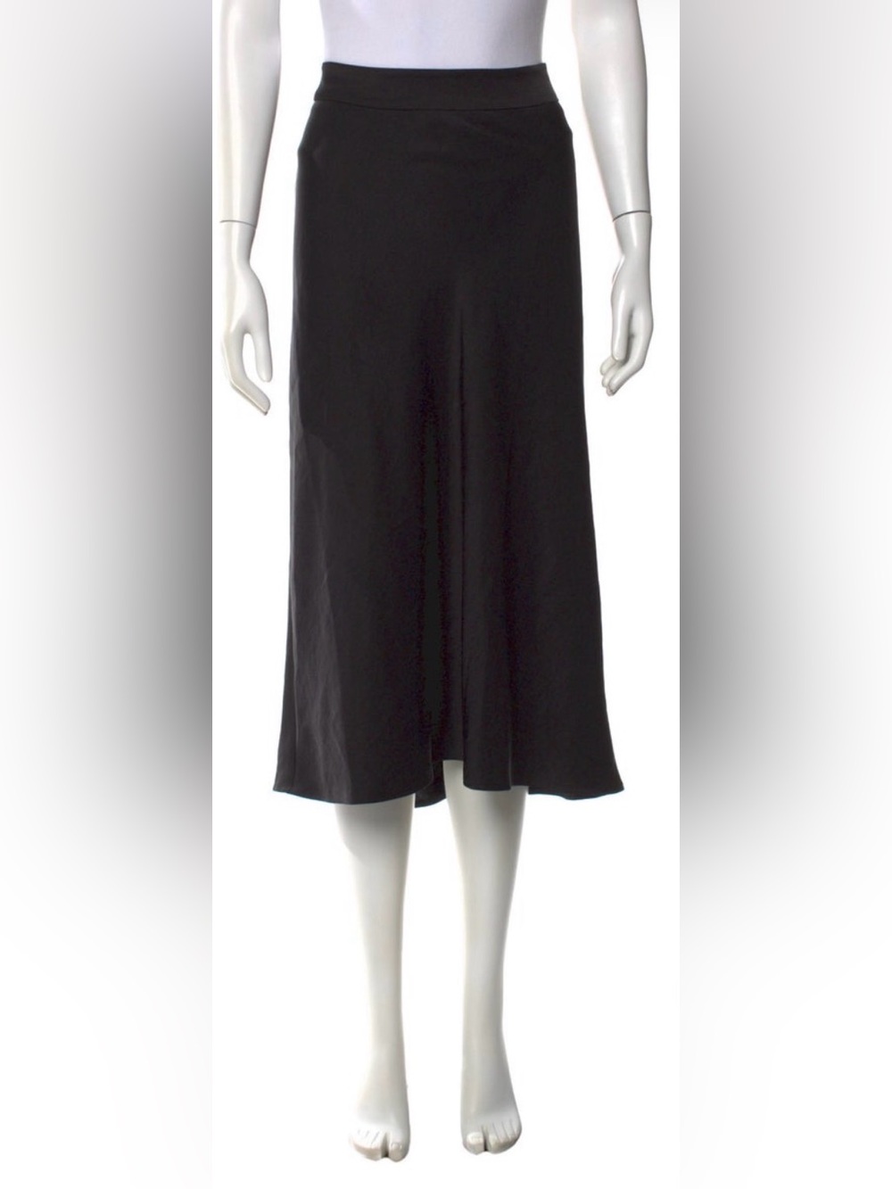 Sezane Black Flowing Midi Skirt